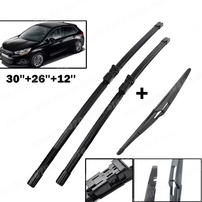 Wiper Front & Rear Wiper Blades Set For Citroen C4 Hatchback 2010 - 2020 Windshield Windscreen Window 30"+26"+12"
Wiper Front & Rear Wiper Blades Set For Citroen C4 Hatchback 2010 - 2020 Windshield Windscreen Window 30"+26"+12"