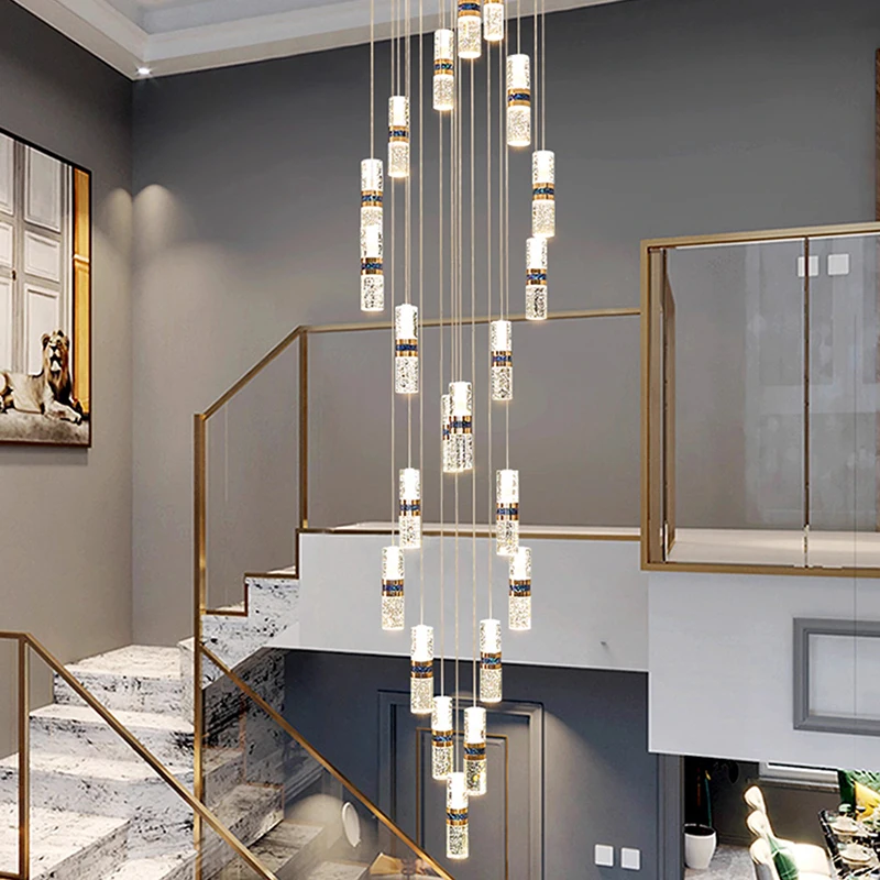 Modern Creative home decoration crystal stair Pendant lamp,Lustre Suspension Luminaire Lampen interior lighting for Villa stairs
Modern Creative home decoration crystal stair Pendant lamp,Lustre Suspension Luminaire Lampen interior lighting for Villa stairs