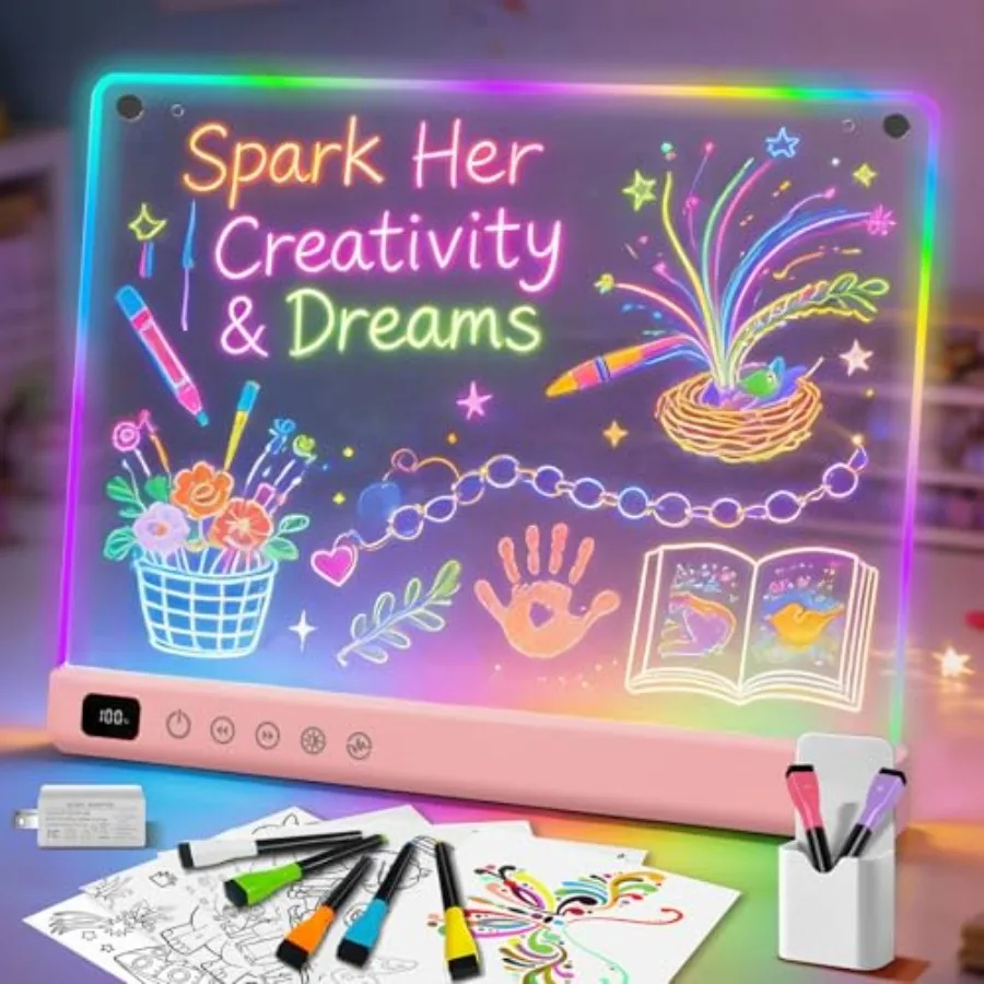 Led Drawing Board with 13 Light Effects 16" Rechargeable Glow Doodle LED Note Board with Colors Neon Light Up Drawing Tablet Gi
Led Drawing Board with 13 Light Effects 16" Rechargeable Glow Doodle LED Note Board with Colors Neon Light Up Drawing Tablet Gi