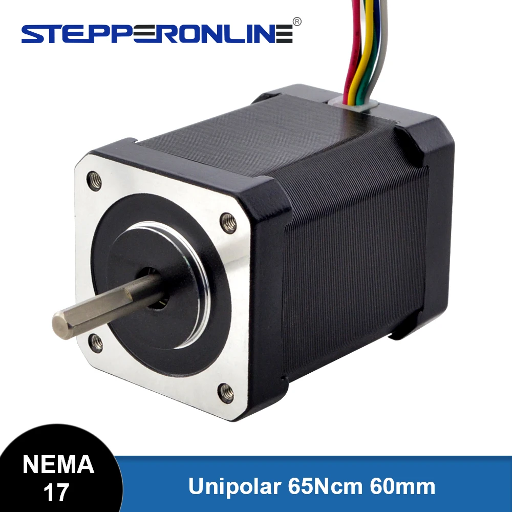 STEPPERONLINE Nema 17 Stepepr Motor Unipolar 1.8deg 65Ncm(92oz.in) 1.2A 42x42x60mm 6 Wires for CNC DIY 3D Printer
STEPPERONLINE Nema 17 Stepepr Motor Unipolar 1.8deg 65Ncm(92oz.in) 1.2A 42x42x60mm 6 Wires for CNC DIY 3D Printer