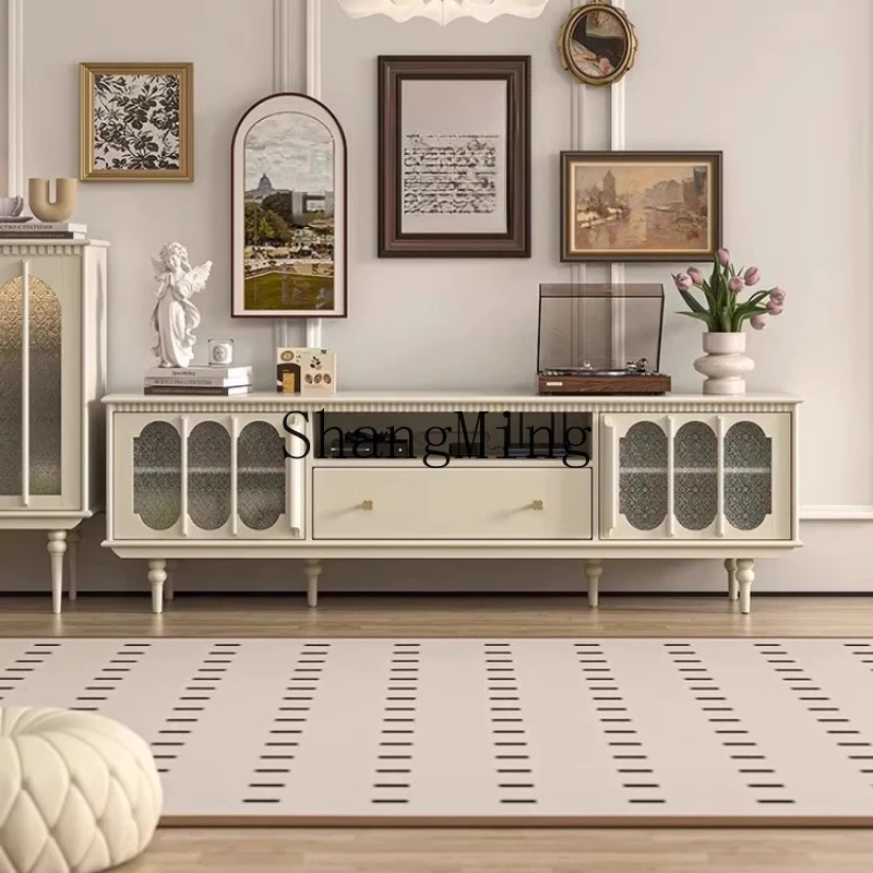 WYX retro solid wood TV cabinet coffee table white cream style living room furniture low cabinet
WYX retro solid wood TV cabinet coffee table white cream style living room furniture low cabinet