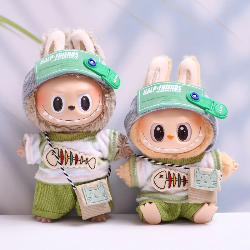 17cm Labubu Clothes Handmade Cute Color Blocked Headwear Fishbone Embroidered T-shirt Pants Set For 15-17cm Labubu Accessories
17cm Labubu Clothes Handmade Cute Color Blocked Headwear Fishbone Embroidered T-shirt Pants Set For 15-17cm Labubu Accessories