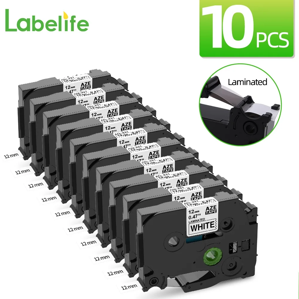10PK Laminated Label 12mm 231 Black on White Compatible for Brother P-touch PTH110 PTD210 PTH200 and E1000PRO D210S Label Maker
10PK Laminated Label 12mm 231 Black on White Compatible for Brother P-touch PTH110 PTD210 PTH200 and E1000PRO D210S Label Maker