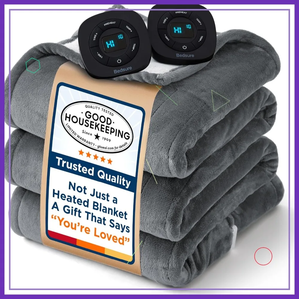 Электрическое одеяло Queen Size с двойным управлением - быстрый нагрев, 10 режимов регулировки температуры, мягкое серое, в подарок (84x90 дюймов)
Электрическое одеяло Queen Size с двойным управлением - быстрый нагрев, 10 режимов регулировки температуры, мягкое серое, в подарок (84x90 дюймов)