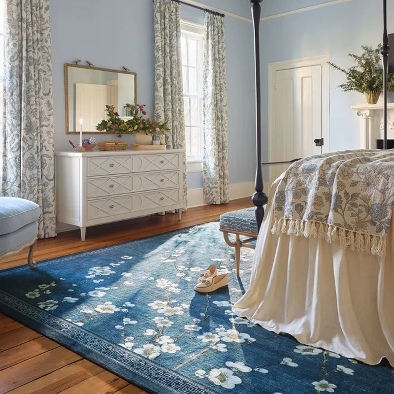 Retro Living Room Floral Carpet American Farm Style Sapphire Blue Cherry Floor Mat European Bedroom Bedside Decoration Plush Rug
Retro Living Room Floral Carpet American Farm Style Sapphire Blue Cherry Floor Mat European Bedroom Bedside Decoration Plush Rug