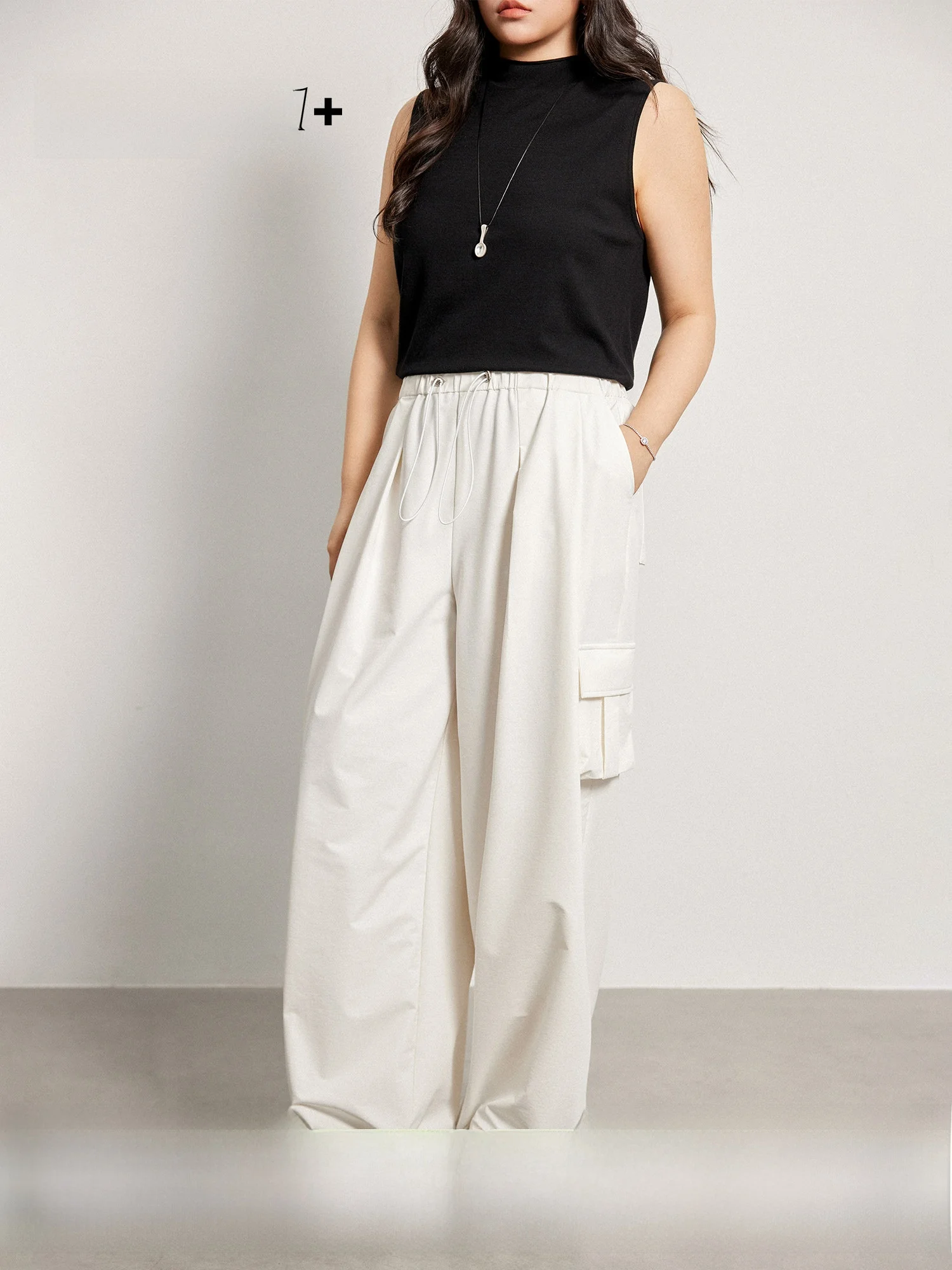 Plusmall Soft Wind Loose Fit Pants Drawstring Elastic Waist Wide Leg Big Pocket Workwear Trousers Women plus Size New Model
Plusmall Soft Wind Loose Fit Pants Drawstring Elastic Waist Wide Leg Big Pocket Workwear Trousers Women plus Size New Model