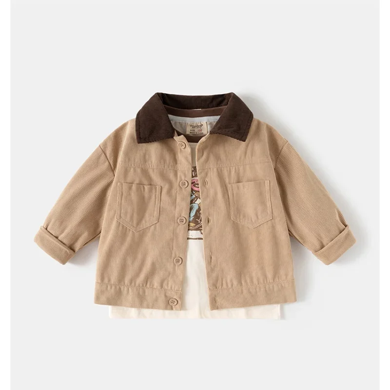 Korean Style Children's Coat Color Block Jacket Outerwear Unisex Baby Loose Coat Autumn Top Simple Vintage Design
Korean Style Children's Coat Color Block Jacket Outerwear Unisex Baby Loose Coat Autumn Top Simple Vintage Design