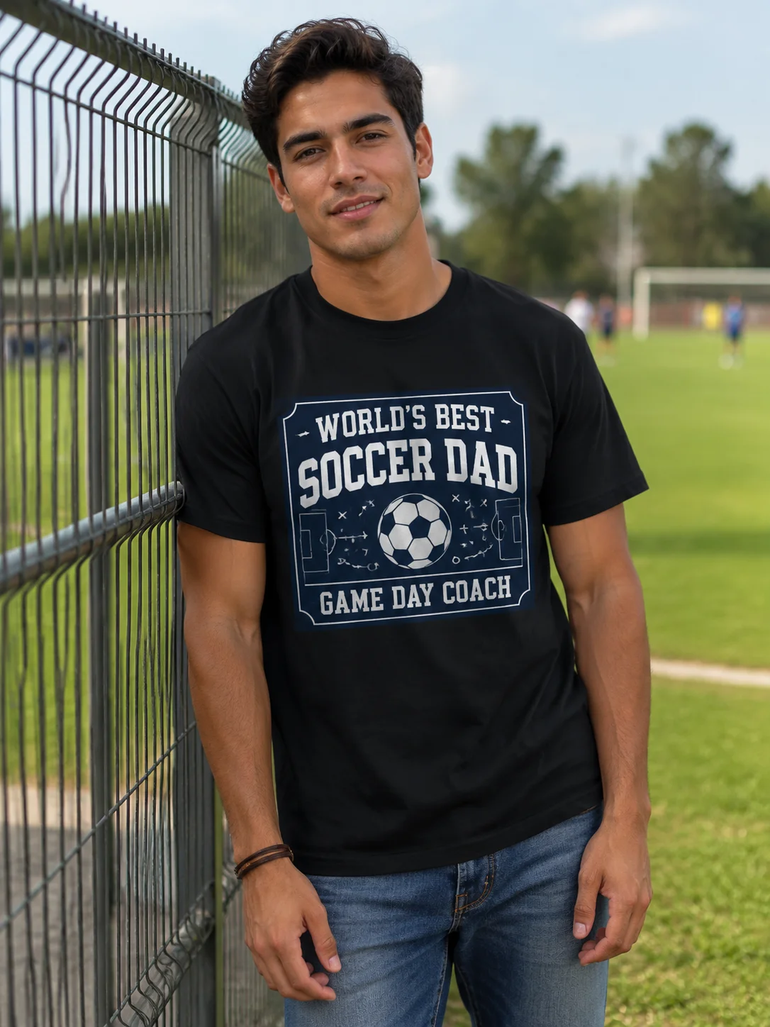 Men Graphic T-Shirt Short Sleeve Classic Fit 50% Cotton 50% Polyester Fabric Soccer Dad Game Day Print Summer Casual for Daily
Men Graphic T-Shirt Short Sleeve Classic Fit 50% Cotton 50% Polyester Fabric Soccer Dad Game Day Print Summer Casual for Daily