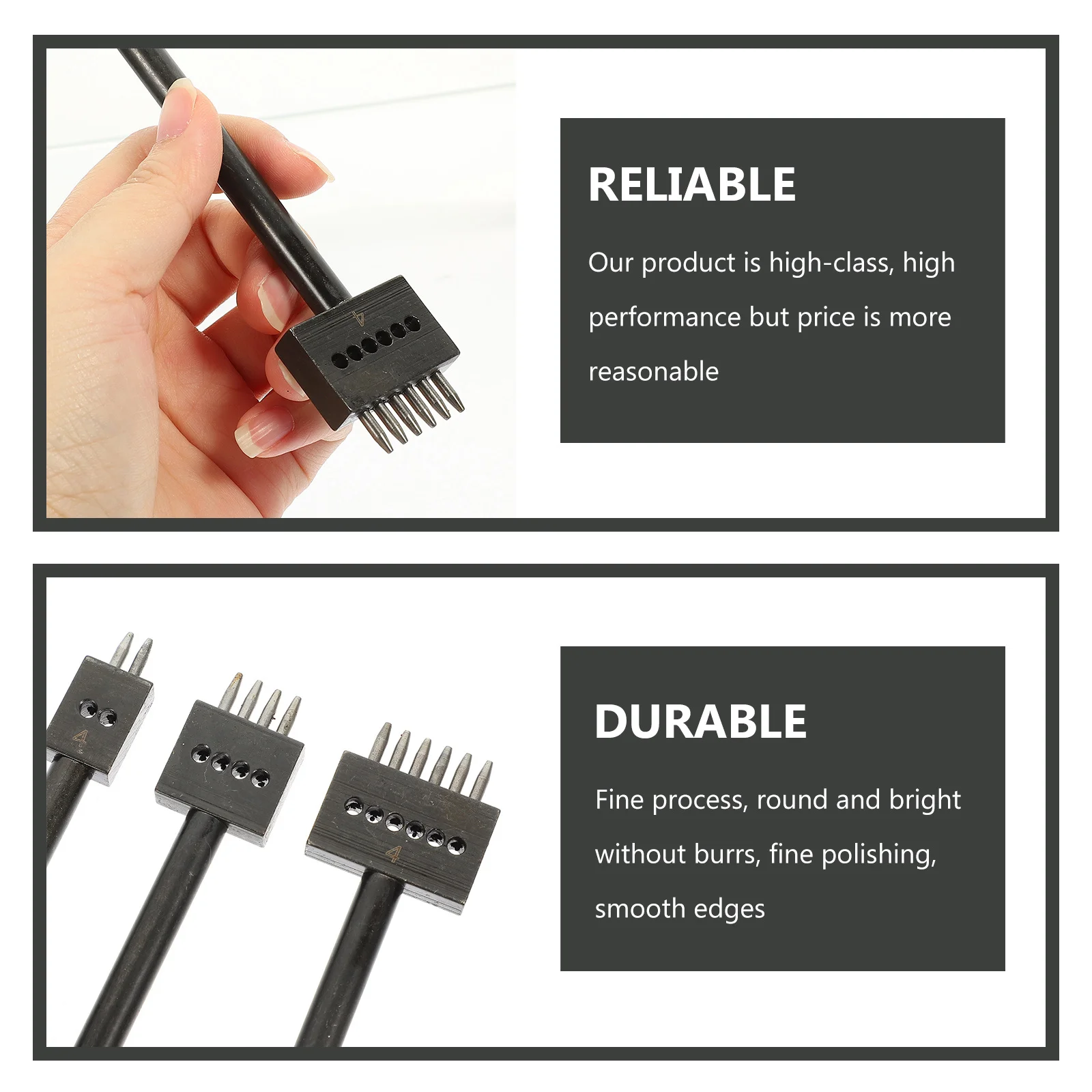 3Pcs Punching Tool Premium Steel Material Fine Process Bright Without Burrs Leathercraft Hole Punch Belt Hole Puncher
3Pcs Punching Tool Premium Steel Material Fine Process Bright Without Burrs Leathercraft Hole Punch Belt Hole Puncher