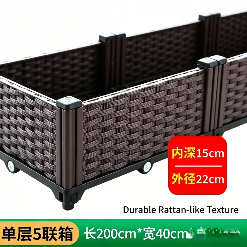 Extra Large 5-Section Raised Garden Bed 200x40x22cm Plastic Planter Box for Vegetables Flowers Herbs - Outdoor Patio Balcony Gr
Extra Large 5-Section Raised Garden Bed 200x40x22cm Plastic Planter Box for Vegetables Flowers Herbs - Outdoor Patio Balcony Gr