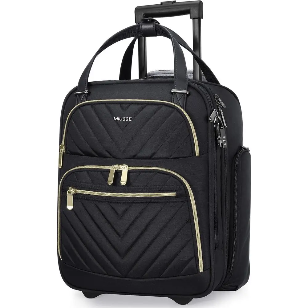 16-Inch Lightweight Airline Approved Carry-On Suitcase with Durable Lock for Men & Women (Black)
16-Inch Lightweight Airline Approved Carry-On Suitcase with Durable Lock for Men & Women (Black)