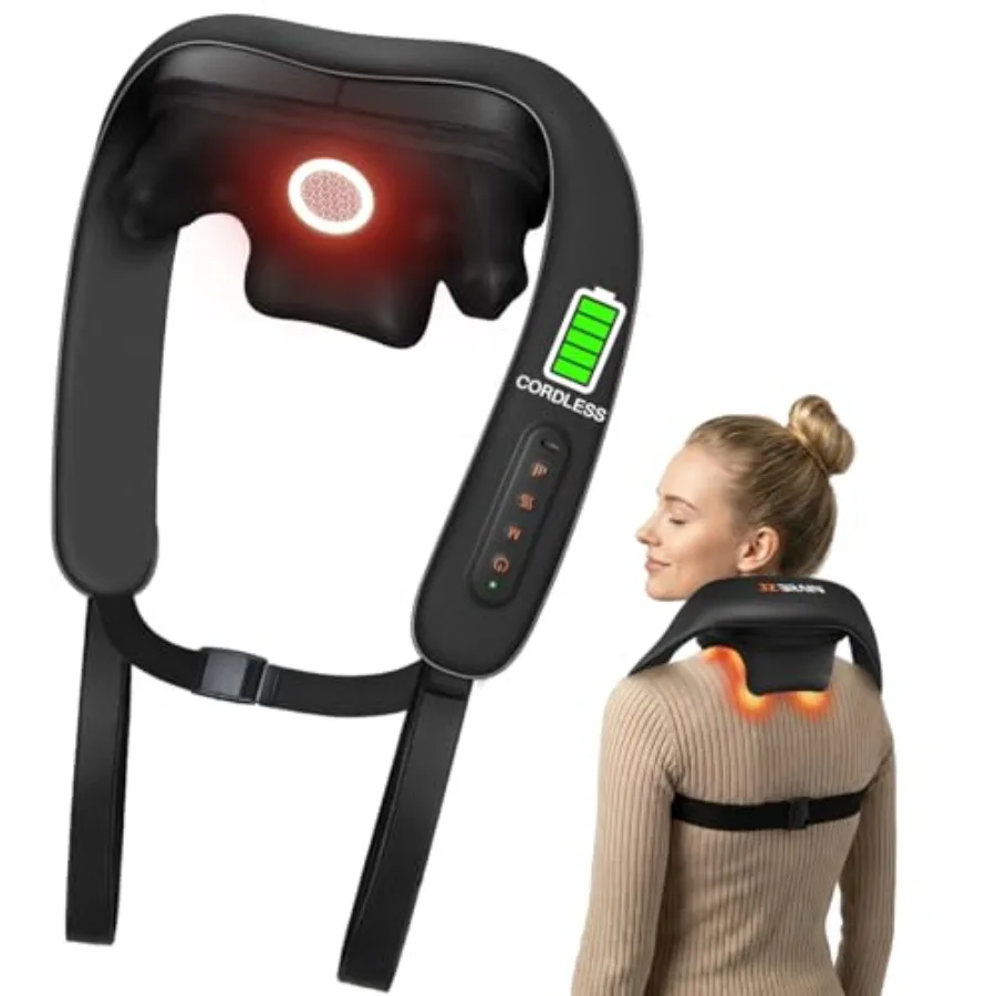 Cordless Neck and Shoulder Massager with Heat for Pain Relief: 3 Kneading Modes 2 Intensity Levels 2 Heat Settings Hands-Free C
Cordless Neck and Shoulder Massager with Heat for Pain Relief: 3 Kneading Modes 2 Intensity Levels 2 Heat Settings Hands-Free C