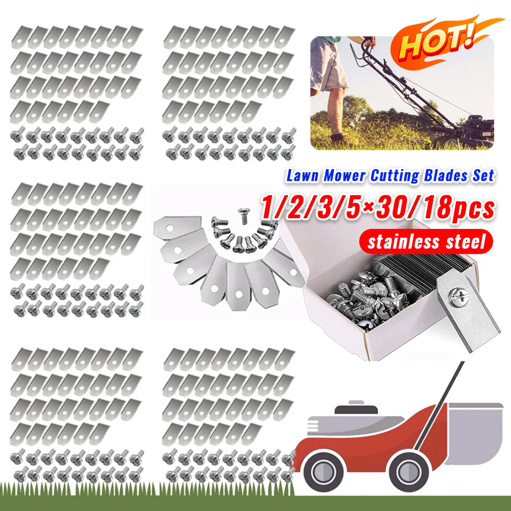 30PCS Stainless Steel Lawn Mower Cutting Blades Set Mowing Machine Blades 0.7 MM Sharp for Husqvarna Automower/Gardena Lawnmower
30PCS Stainless Steel Lawn Mower Cutting Blades Set Mowing Machine Blades 0.7 MM Sharp for Husqvarna Automower/Gardena Lawnmower