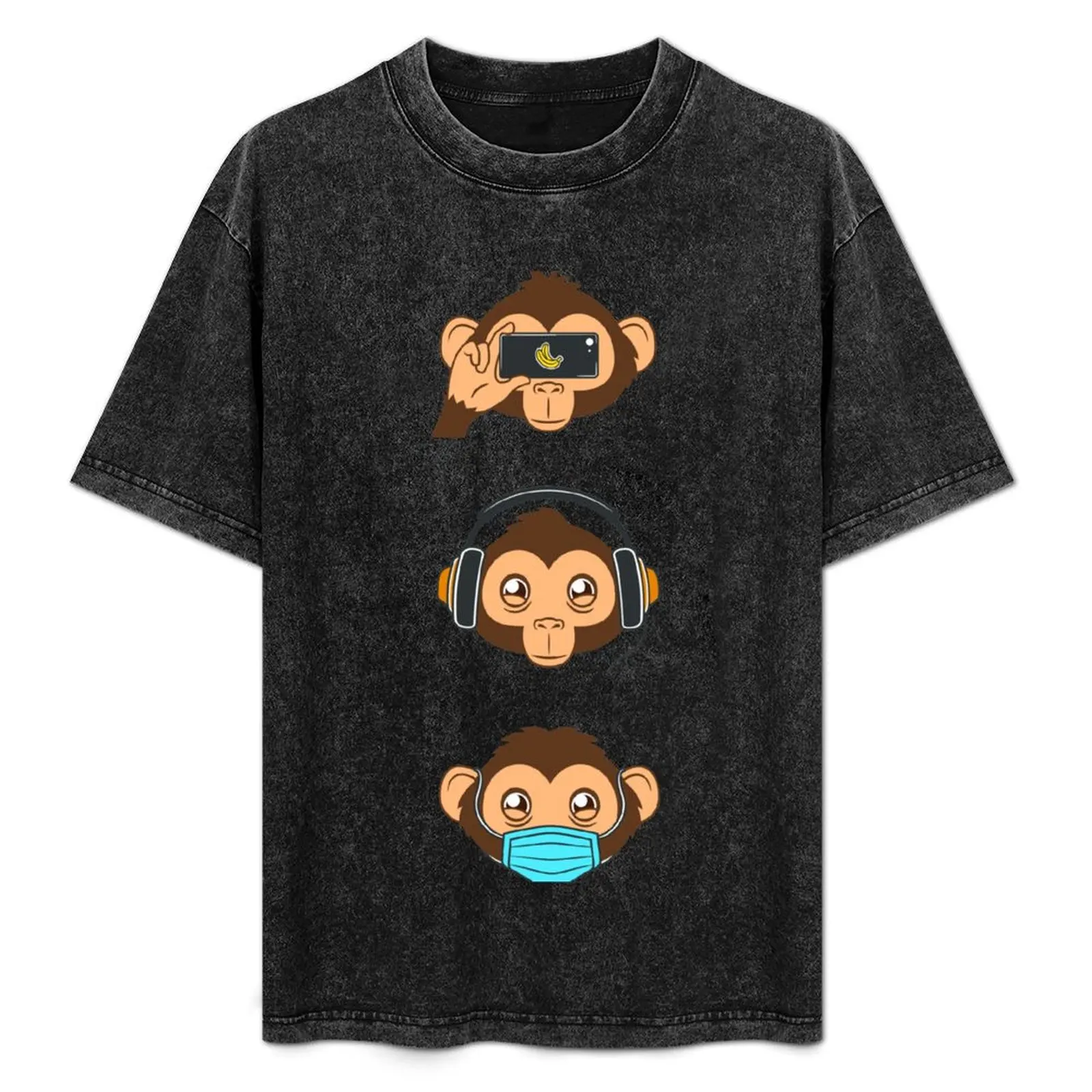 Modern 2k Three 3 Wise Monkeys T-Shirt Graphic Print Short Sleeve T-Shirt
Modern 2k Three 3 Wise Monkeys T-Shirt Graphic Print Short Sleeve T-Shirt