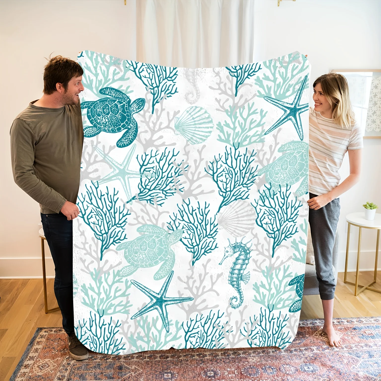 Ocean-Inspired Turtle & Coral Pattern Flannel Throw Blanket - Soft, Warm, and Ideal for Bedroom, Sofa, and Home Decor
Ocean-Inspired Turtle & Coral Pattern Flannel Throw Blanket - Soft, Warm, and Ideal for Bedroom, Sofa, and Home Decor