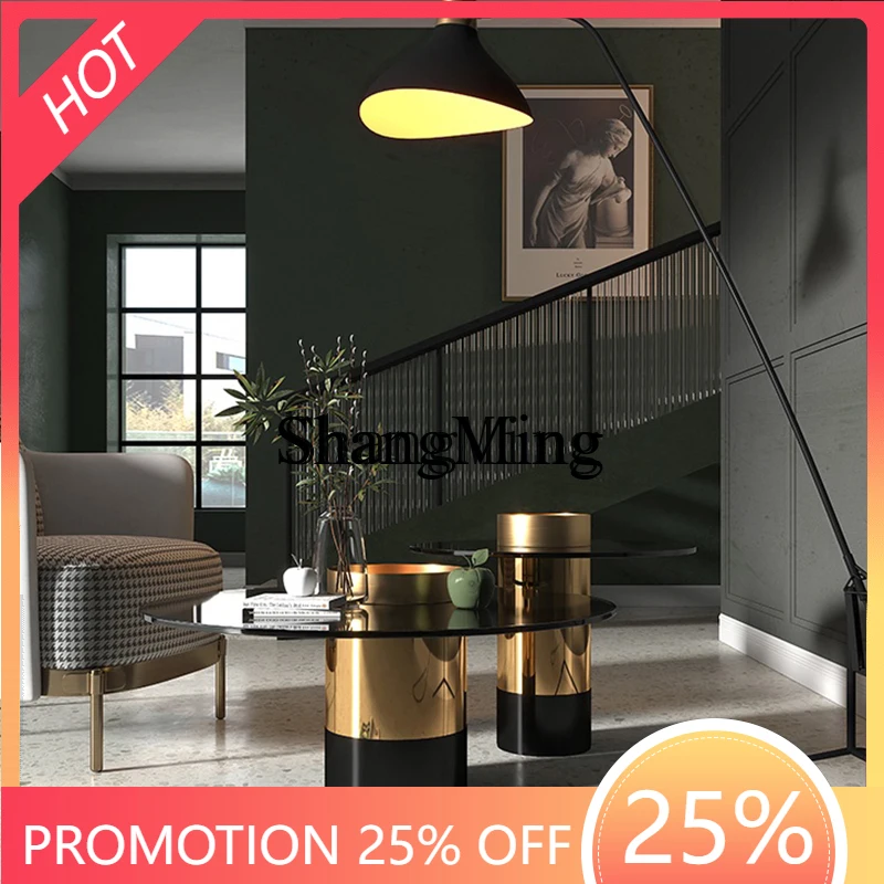 CL light luxury simple round tempered glass coffee table living room household side table combination
CL light luxury simple round tempered glass coffee table living room household side table combination