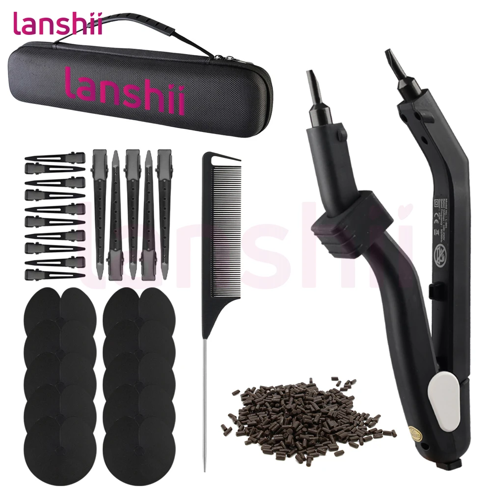 Набор инструментов для наращивания волос Lanshii Pro Keratin Fusion: термоприварочный аппарат, термозащитные экраны, 40 г кератинового клея, расческа-хвостик и зажимы для волос
Набор инструментов для наращивания волос Lanshii Pro Keratin Fusion: термоприварочный аппарат, термозащитные экраны, 40 г кератинового клея, расческа-хвостик и зажимы для волос