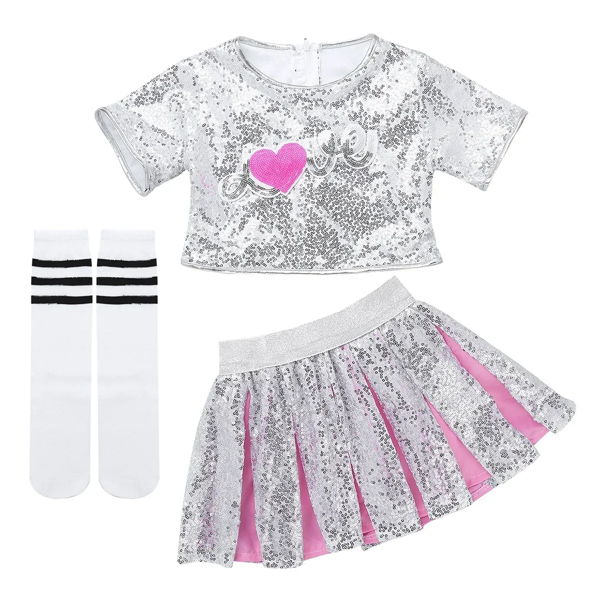 Girls Sequins Jazz Dance Costume Dancewear Sparkling Sequined Hip Hop Girls Modern Ballroom Dance Cheerleading Costumes Child
Girls Sequins Jazz Dance Costume Dancewear Sparkling Sequined Hip Hop Girls Modern Ballroom Dance Cheerleading Costumes Child