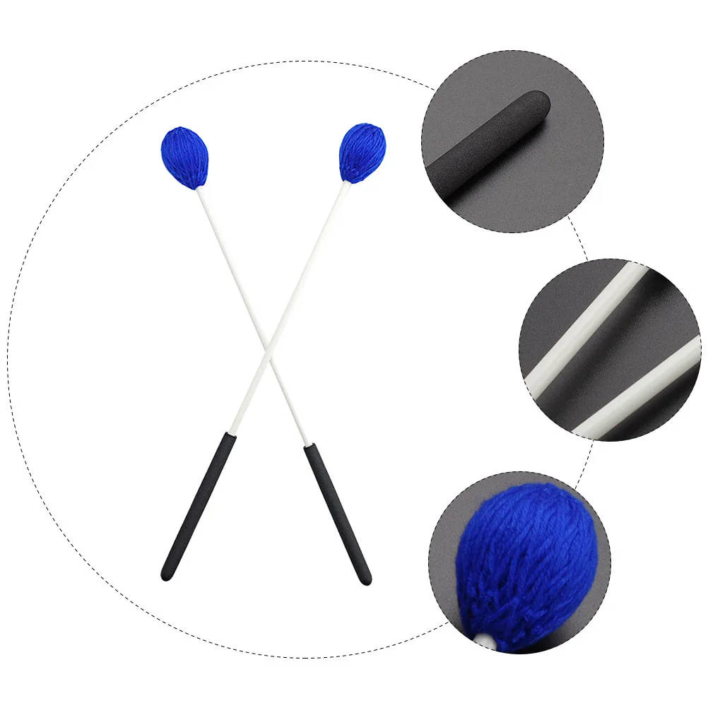 Wool Drumsticks Blue Head Percussion Mallets Gentle Safe Excellent Texture Wide Range Professional Student Practical Instrument 
Wool Drumsticks Blue Head Percussion Mallets Gentle Safe Excellent Texture Wide Range Professional Student Practical Instrument