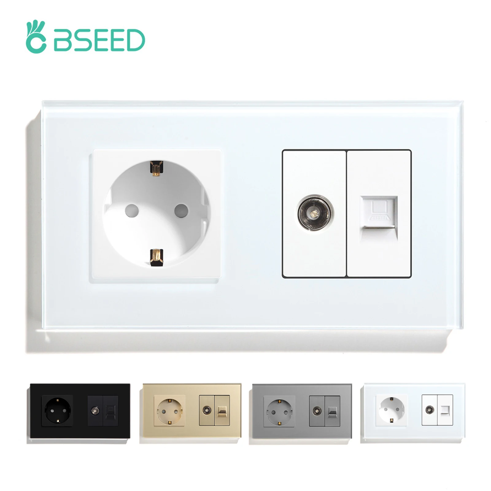 BSEED Wall Socket TV PC With EU Standard Socket Crystal Glass Panel White EU Standard Home Improvement
BSEED Wall Socket TV PC With EU Standard Socket Crystal Glass Panel White EU Standard Home Improvement