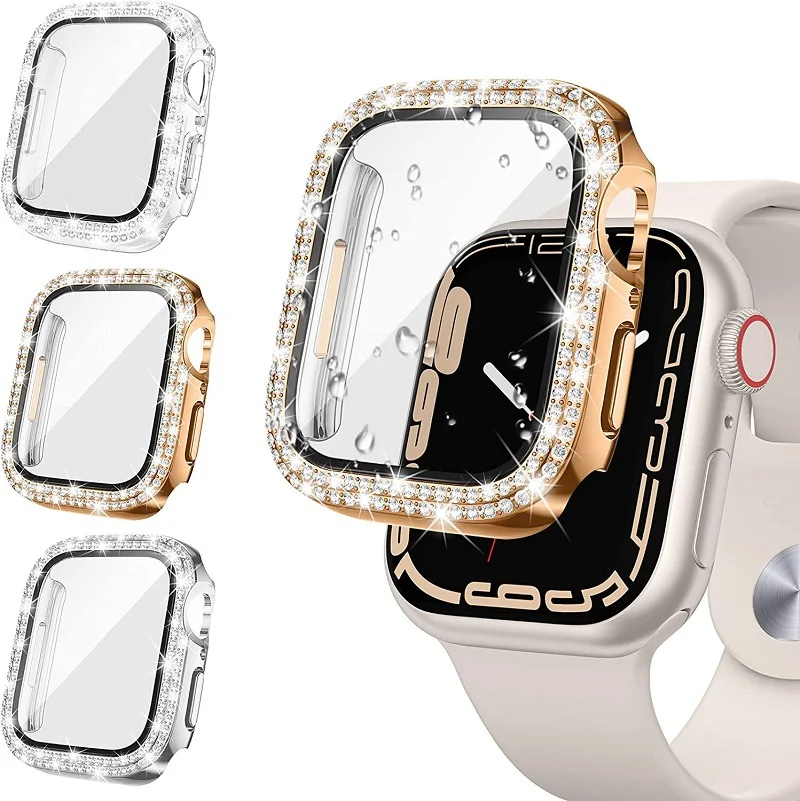 Diamond+Tempered Film Case For Apple Watch 45mm 41mm 44mm 40mm 42mm Glass Protective Cover For iWatch Series 8 7 6 5 4 SE Shell
Diamond+Tempered Film Case For Apple Watch 45mm 41mm 44mm 40mm 42mm Glass Protective Cover For iWatch Series 8 7 6 5 4 SE Shell