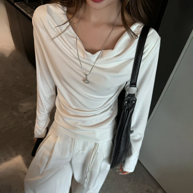 Women Korean Chic Design Baggy T-Shirts Woman Vintage Irregular Long Sleeve T-Shirt Spring Autumn Fashion Aesthetic Clothes
Women Korean Chic Design Baggy T-Shirts Woman Vintage Irregular Long Sleeve T-Shirt Spring Autumn Fashion Aesthetic Clothes