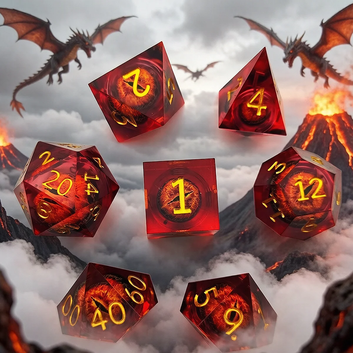 Handmade resin longan dice 7-piece set, multi-faceted math teaching dice, suitable for role-playing games and board games: D20D6
Handmade resin longan dice 7-piece set, multi-faceted math teaching dice, suitable for role-playing games and board games: D20D6
