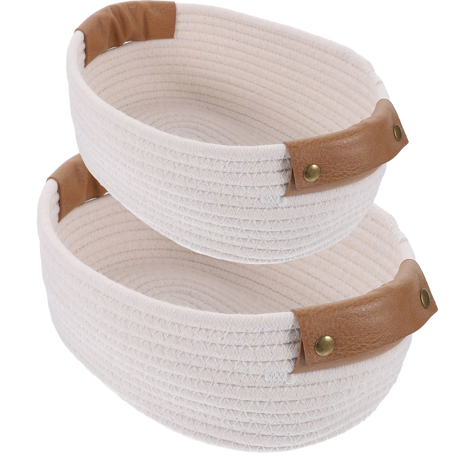 2 Pcs Household Cotton Rope Woven Desktop Portable Storage Basket Bedroom Toys Snacks Sundry 2pcs White (large + Small)
2 Pcs Household Cotton Rope Woven Desktop Portable Storage Basket Bedroom Toys Snacks Sundry 2pcs White (large + Small)