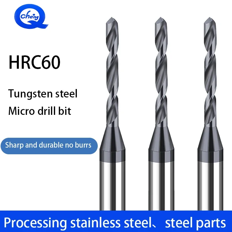 HRC60 Tungsten Steel Fixed Shank Drill Micro-Diameter Twist Drill With Coating For Machining Stainless Steel And Steel
HRC60 Tungsten Steel Fixed Shank Drill Micro-Diameter Twist Drill With Coating For Machining Stainless Steel And Steel