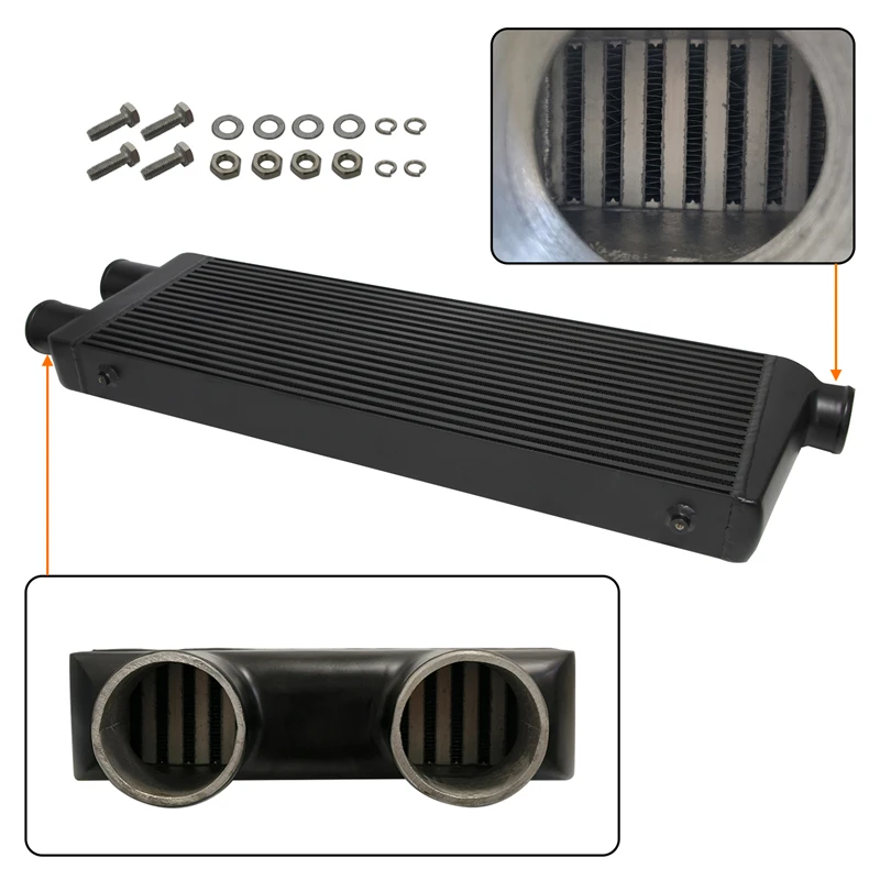 Universal Bar& Plate Front Mount Intercooler 2 Inlets to 1 Outlet OD 76mm Core Size 31.5"x11.6"x3''(800x296x76mm)
Universal Bar& Plate Front Mount Intercooler 2 Inlets to 1 Outlet OD 76mm Core Size 31.5"x11.6"x3''(800x296x76mm)