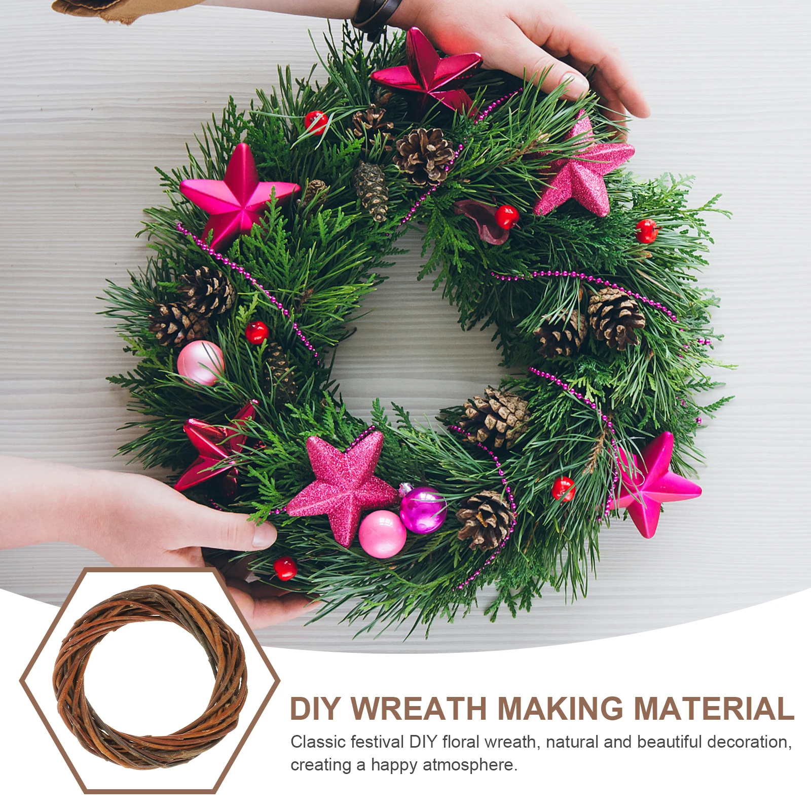 Natural Wicker Wreath DIY Christmas Decorations Handmade Crafts Door Wall Decoration Wicker Wreath Wreaths for Crafts
Natural Wicker Wreath DIY Christmas Decorations Handmade Crafts Door Wall Decoration Wicker Wreath Wreaths for Crafts
