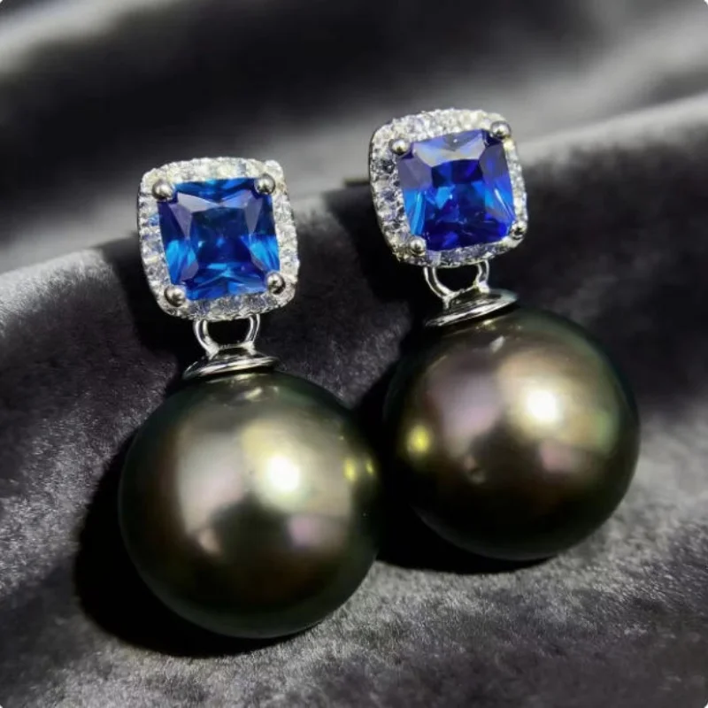 Gorgeous AAAA Large 11-12mm Natural Round Black Green South Sea Pearl Earrings 925 Silver
Gorgeous AAAA Large 11-12mm Natural Round Black Green South Sea Pearl Earrings 925 Silver