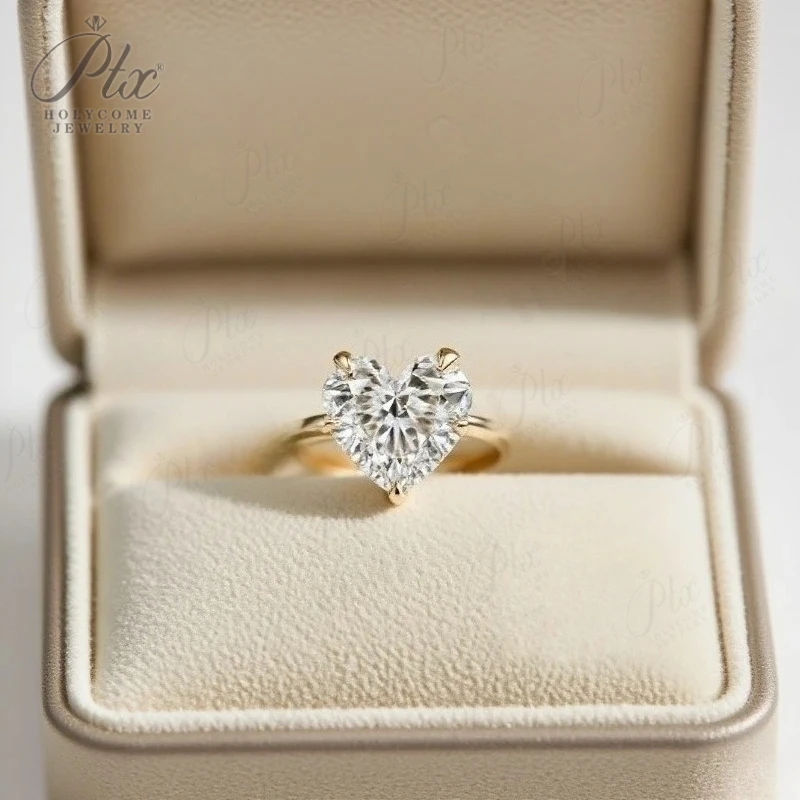 Lady's Diamond Rings Customize 5Prongs Heart Shape 10k 14k 18k Gold IGI Certificate Wedding Engagement Band Gift Hypoallergenic 
Lady's Diamond Rings Customize 5Prongs Heart Shape 10k 14k 18k Gold IGI Certificate Wedding Engagement Band Gift Hypoallergenic