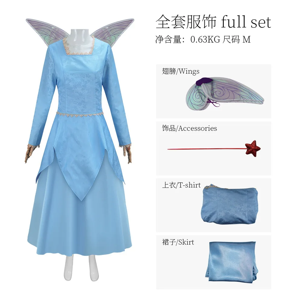 Fairy Godmother Cosplay Costume Dress Wing Anime Lady Roleplay Elf Blue Dress Halloween Stage Performance Outfit Women
Fairy Godmother Cosplay Costume Dress Wing Anime Lady Roleplay Elf Blue Dress Halloween Stage Performance Outfit Women