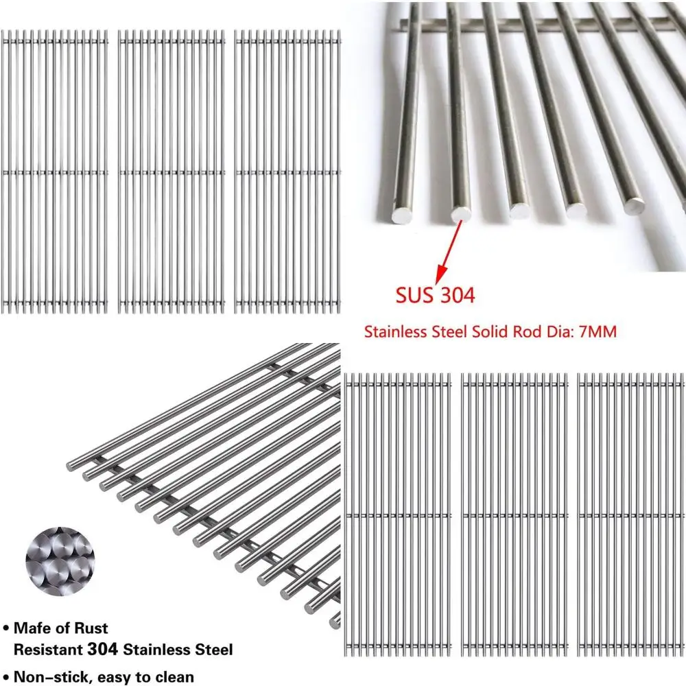 3-Pack 17.75 Stainless Steel Cooking Grids Replacement for Gas Grills
3-Pack 17.75 Stainless Steel Cooking Grids Replacement for Gas Grills