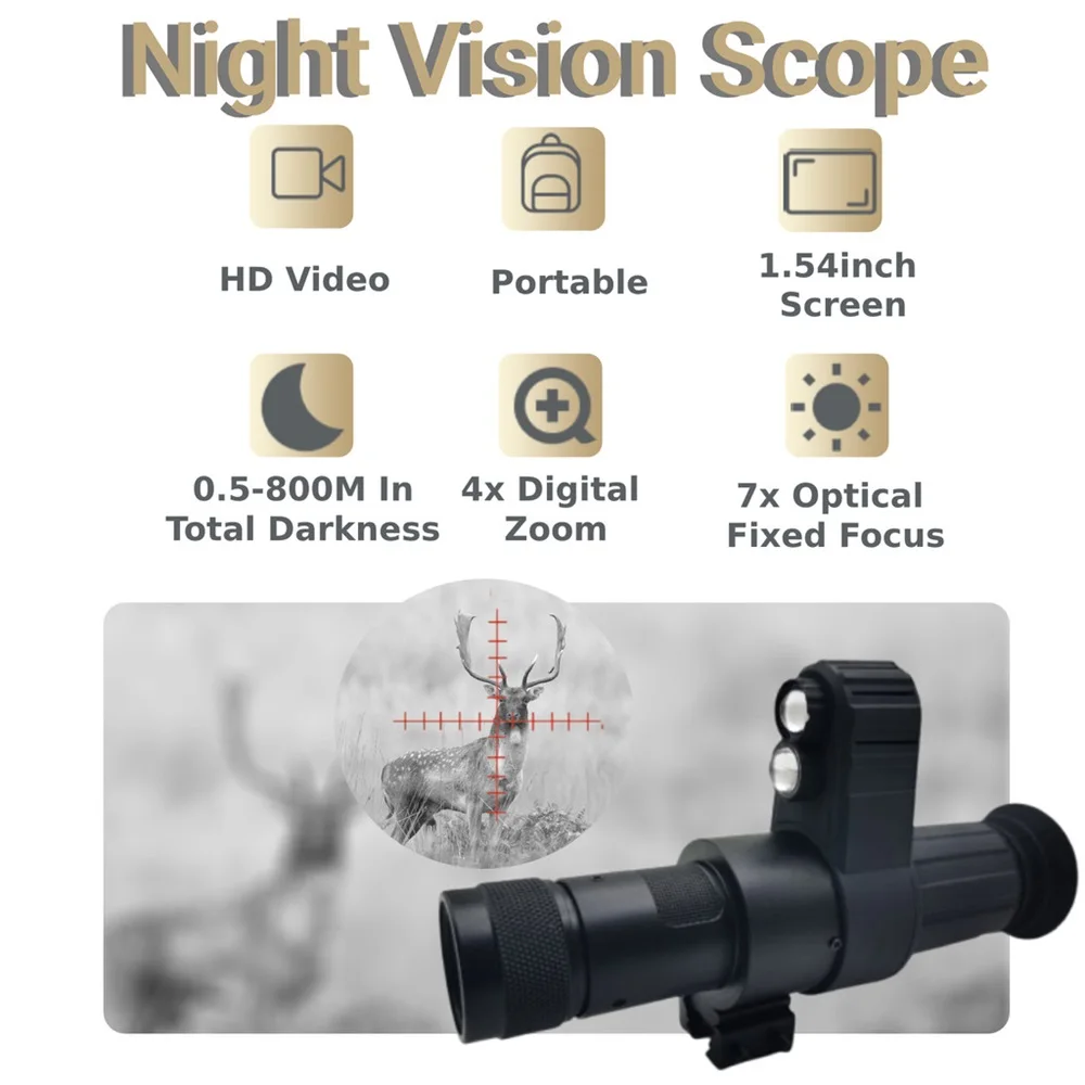 2025 4K HD IR Night Vision Monocular - 7x Zoom & Crosshair, 32GB Memory, Waterproof for Hunting/Camping/Outdoor
2025 4K HD IR Night Vision Monocular - 7x Zoom & Crosshair, 32GB Memory, Waterproof for Hunting/Camping/Outdoor