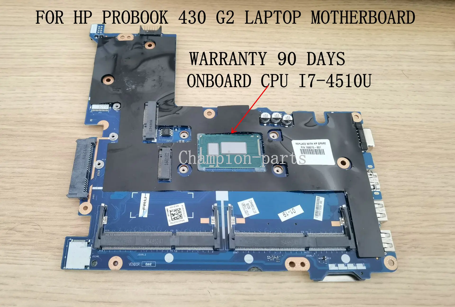 ORIGINAL 774527-601 774527-501 For HP PrLA-B171P FOR HP ProBook 430 G2 LAPTOP MOTHERBOARD ONBOARD CPU I7-4510U 90 DAYS WARRANTY
ORIGINAL 774527-601 774527-501 For HP PrLA-B171P FOR HP ProBook 430 G2 LAPTOP MOTHERBOARD ONBOARD CPU I7-4510U 90 DAYS WARRANTY
