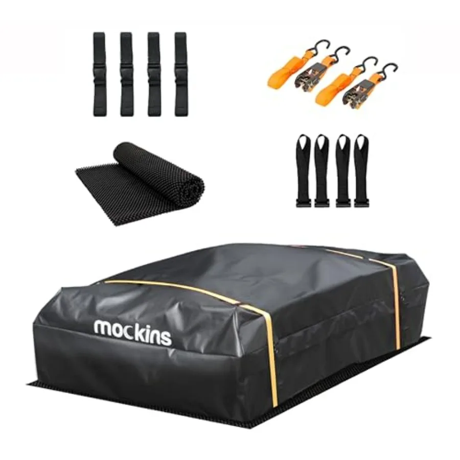 25 CuFt Waterproof Rooftop Cargo Bag 60x43x17 All-Weather Car Roof Carrier Vinyl with Mat Straps Door Hooks for Vehicles With o
25 CuFt Waterproof Rooftop Cargo Bag 60x43x17 All-Weather Car Roof Carrier Vinyl with Mat Straps Door Hooks for Vehicles With o