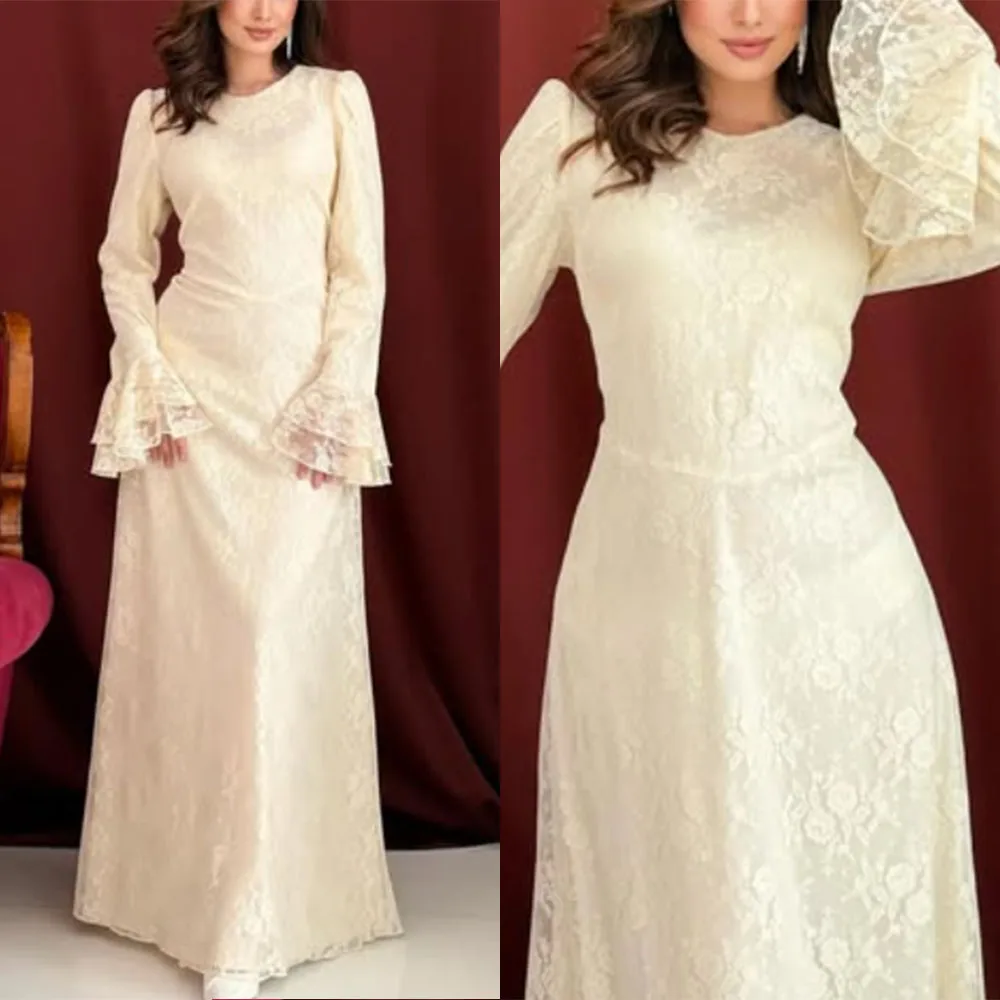 High Quality Customized O-neck Floor Length White Full Sleeves Reception Dresses for Weddings سعيد شارون فساتين سهره Vestidos
High Quality Customized O-neck Floor Length White Full Sleeves Reception Dresses for Weddings سعيد شارون فساتين سهره Vestidos