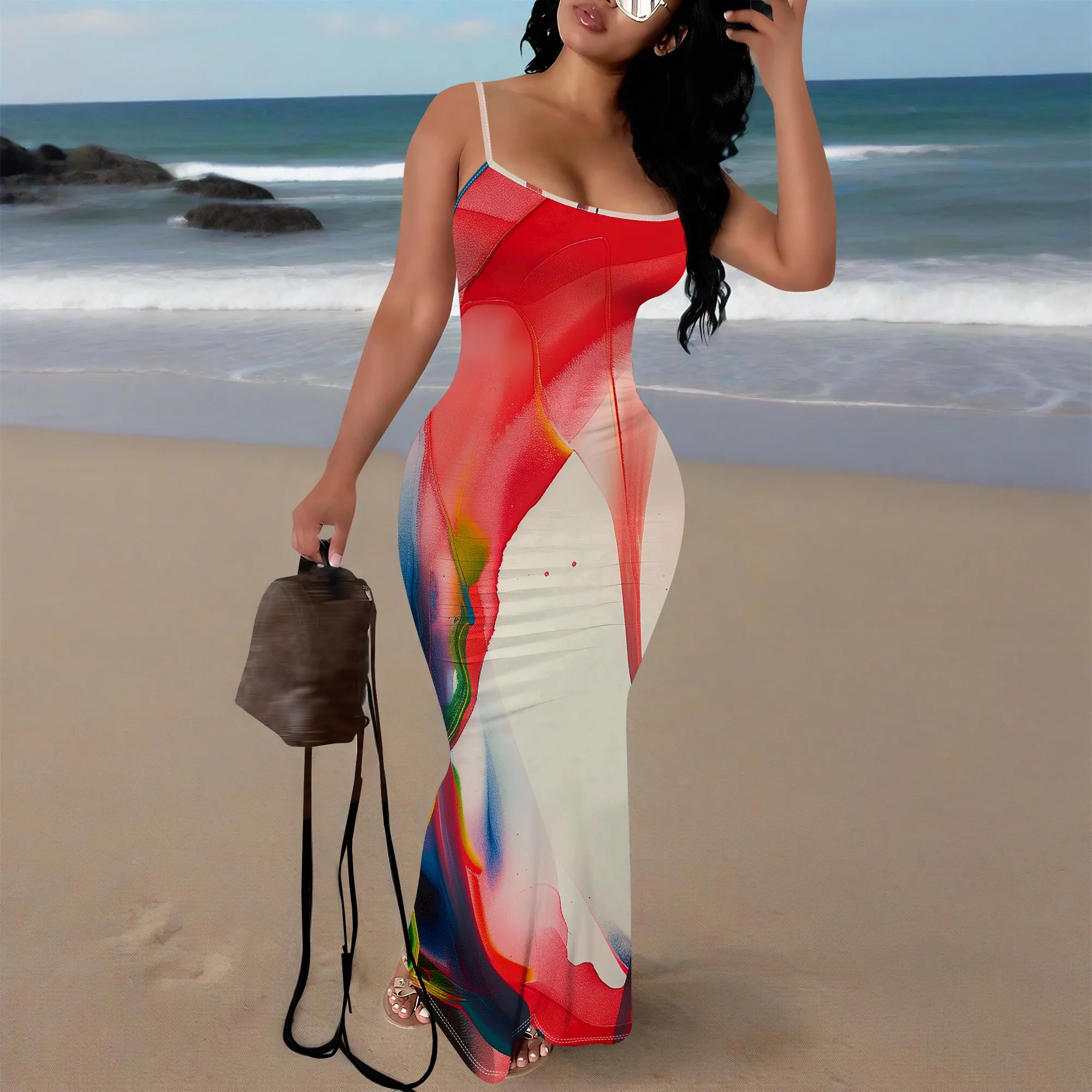 Colorful Abstract Print Bodycon Maxi Dress XS-3XL Spaghetti Strap Sleeveless Style for Music Festival, Art Show or Street Party
Colorful Abstract Print Bodycon Maxi Dress XS-3XL Spaghetti Strap Sleeveless Style for Music Festival, Art Show or Street Party