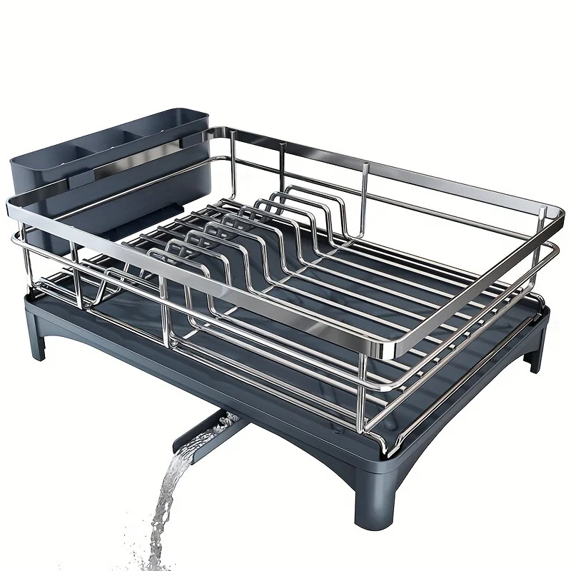 Large Capacity 304 Stainless Steel Dish Drying Rack 360 Degree Rotating with Drain Board Utensil Holder for Kitchen Sink
Large Capacity 304 Stainless Steel Dish Drying Rack 360 Degree Rotating with Drain Board Utensil Holder for Kitchen Sink