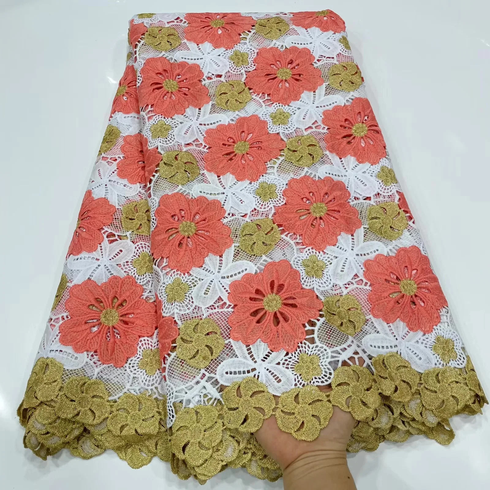 Fashion Multicolor Big Flower Hollow African Water Soluble Cord Lace Fabric Embroidery Nigerian Guipure Cord Laces For Wedding
Fashion Multicolor Big Flower Hollow African Water Soluble Cord Lace Fabric Embroidery Nigerian Guipure Cord Laces For Wedding