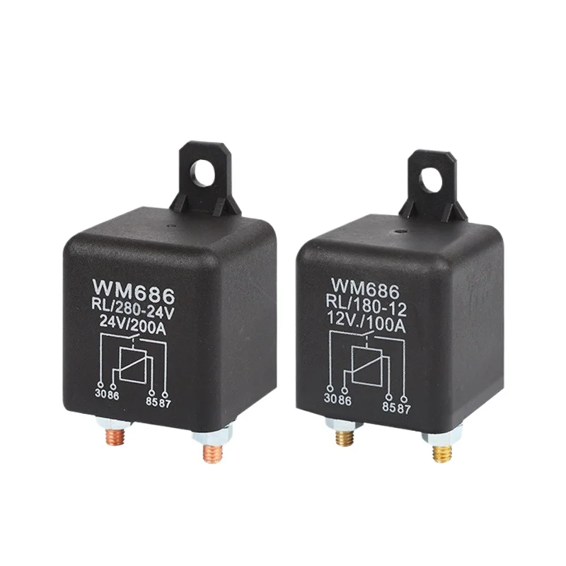 WM686 car relay 12V24V high coil 100A/120A high current start relay (start type)
WM686 car relay 12V24V high coil 100A/120A high current start relay (start type)