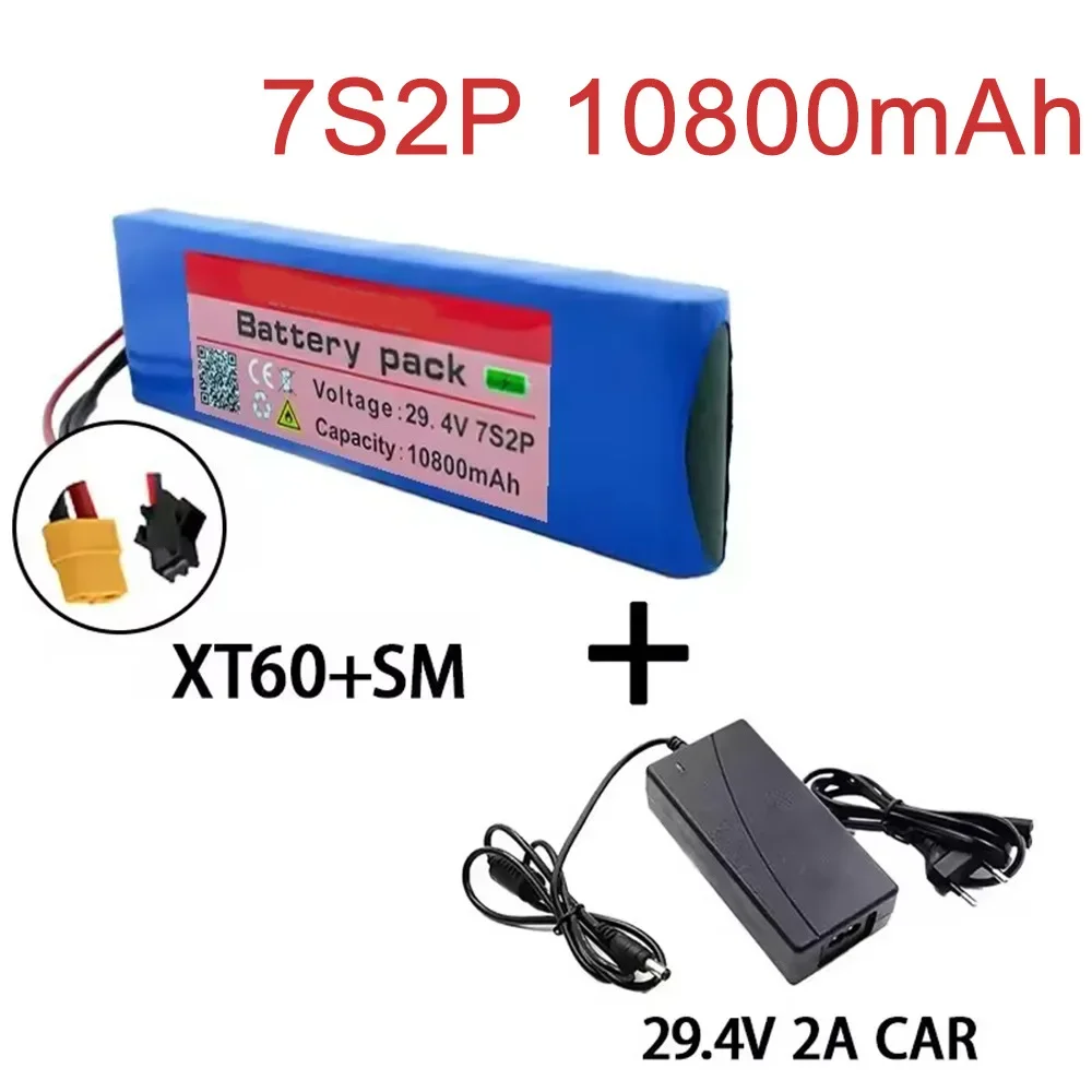 18650 7S2P 10800mAh Li-Ion Battery 29.4V 10800mAh BMS with Charger
18650 7S2P 10800mAh Li-Ion Battery 29.4V 10800mAh BMS with Charger