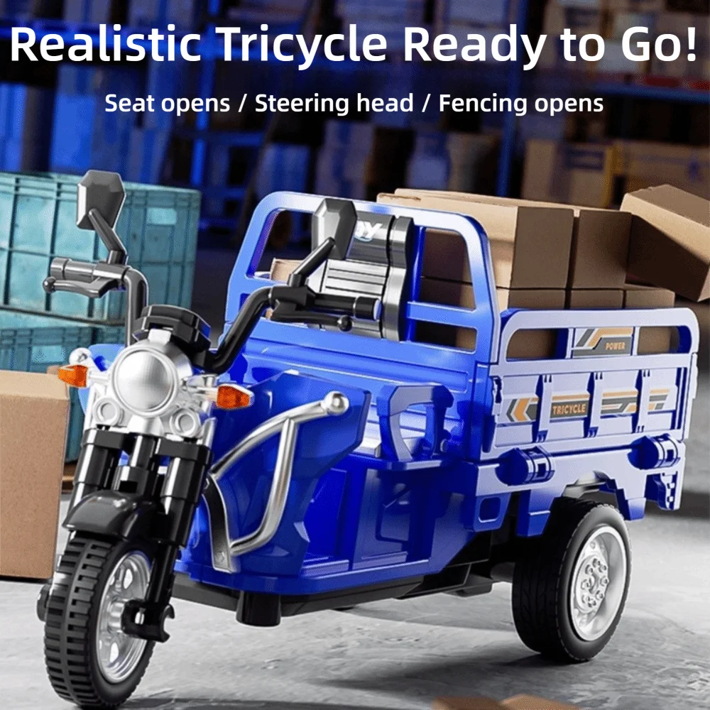 Plastic Simulation Tricycle Toy Openable Seat Inertia Driving Pull Back Truck Steerable Front Inertia Tricycle Model Kids Toys
Plastic Simulation Tricycle Toy Openable Seat Inertia Driving Pull Back Truck Steerable Front Inertia Tricycle Model Kids Toys