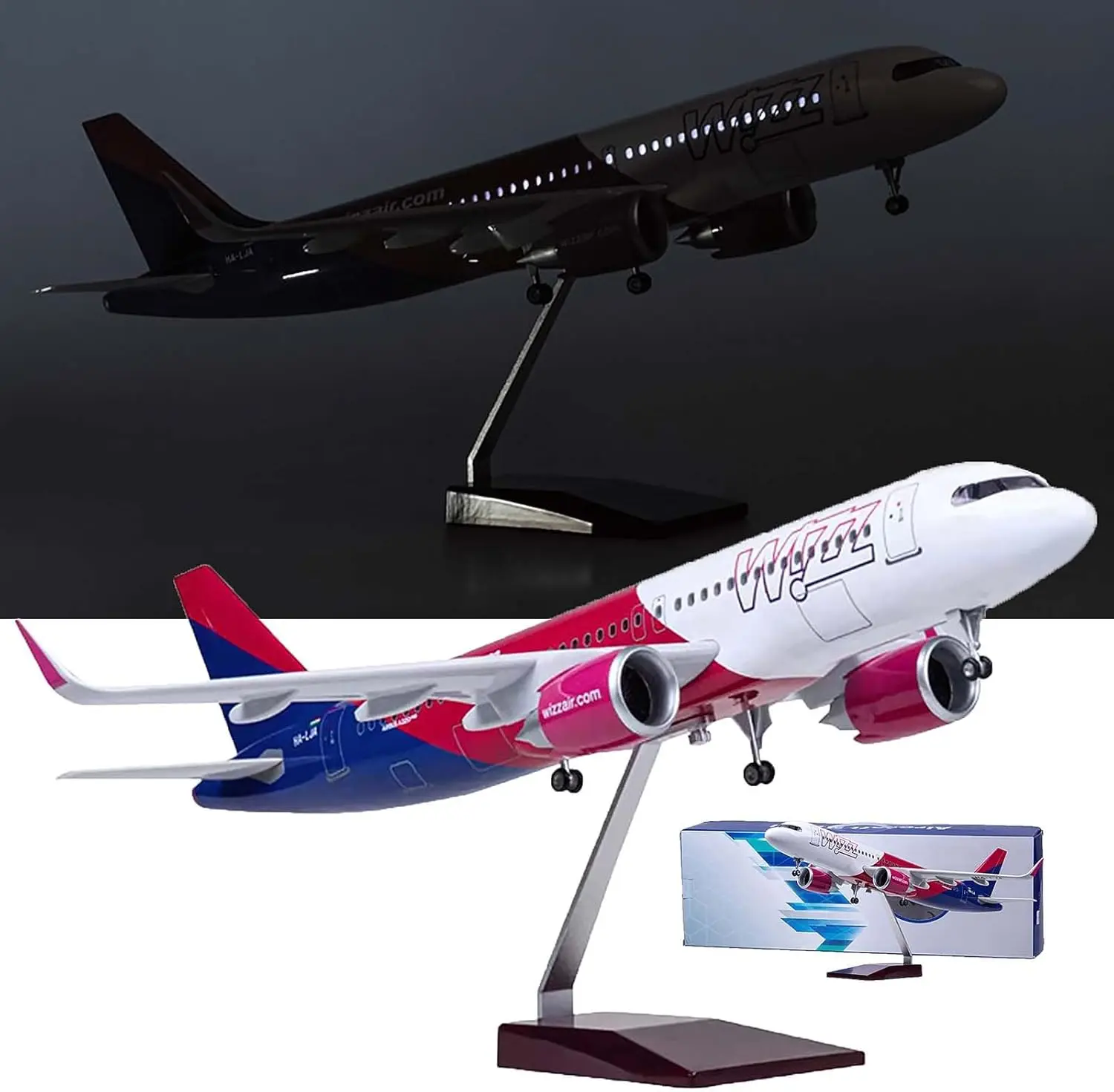 1:80 Wizz Air A320neo Hungary Aircraft Model Resin Jet-Powered Assembly Kit Gift Decor Wood Base and Metal Stand
1:80 Wizz Air A320neo Hungary Aircraft Model Resin Jet-Powered Assembly Kit Gift Decor Wood Base and Metal Stand
