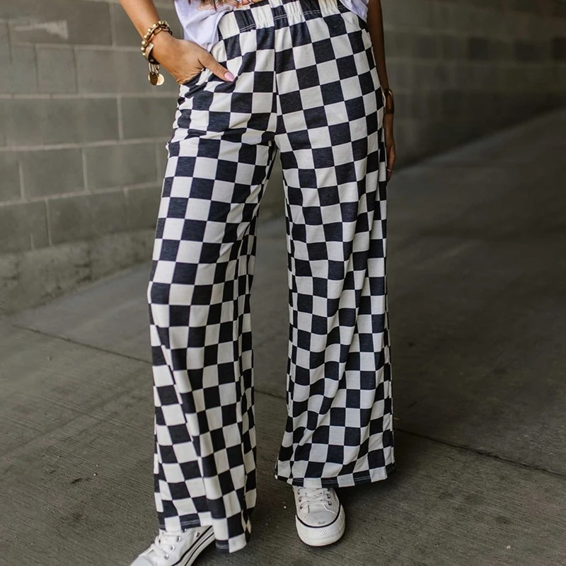 Womens Checkered Wide Leg Pants Vintage High Elastic Waist Straight Loose Fit Lounge Trouser Teen Girl Harajuku Streetwear
Womens Checkered Wide Leg Pants Vintage High Elastic Waist Straight Loose Fit Lounge Trouser Teen Girl Harajuku Streetwear
