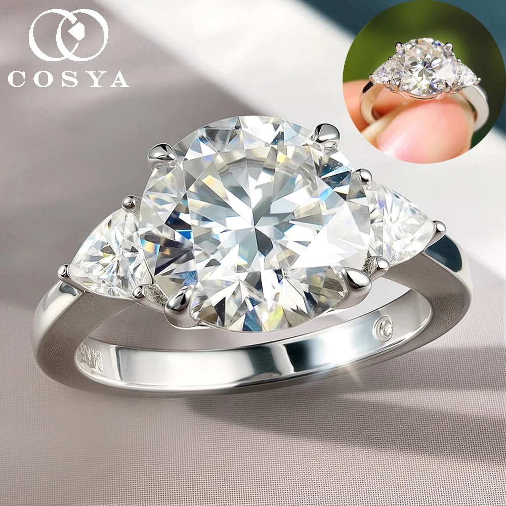 COSYA 4CT 10mm Round Cut Moissanite Diamond Ring for Women 100% S925 Silver 3 stone Wedding Band Engagement Fine Jewelry Gift
COSYA 4CT 10mm Round Cut Moissanite Diamond Ring for Women 100% S925 Silver 3 stone Wedding Band Engagement Fine Jewelry Gift