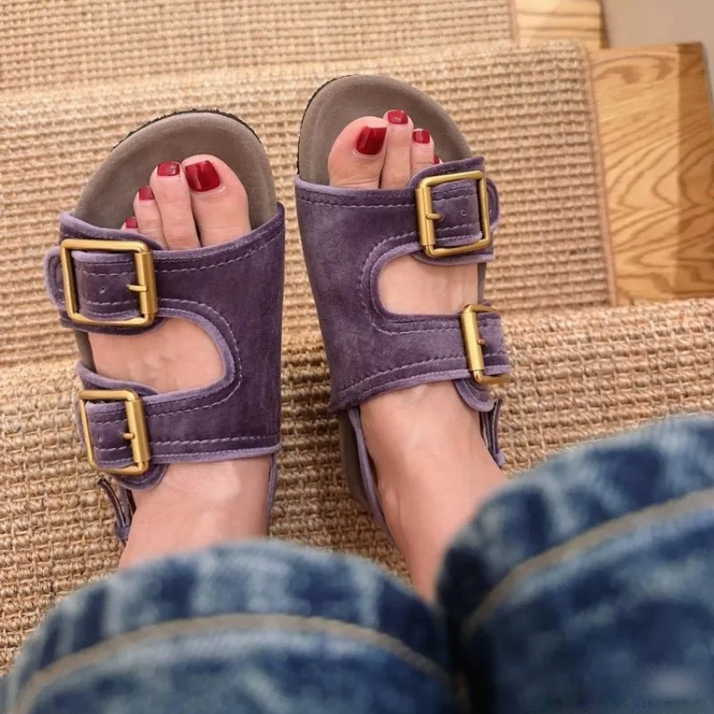 Metal Buckle Flat Sandals Ladies Fashion Round Toe Open Toe Soft Bottom Non-Slip Women's Shoes
Metal Buckle Flat Sandals Ladies Fashion Round Toe Open Toe Soft Bottom Non-Slip Women's Shoes