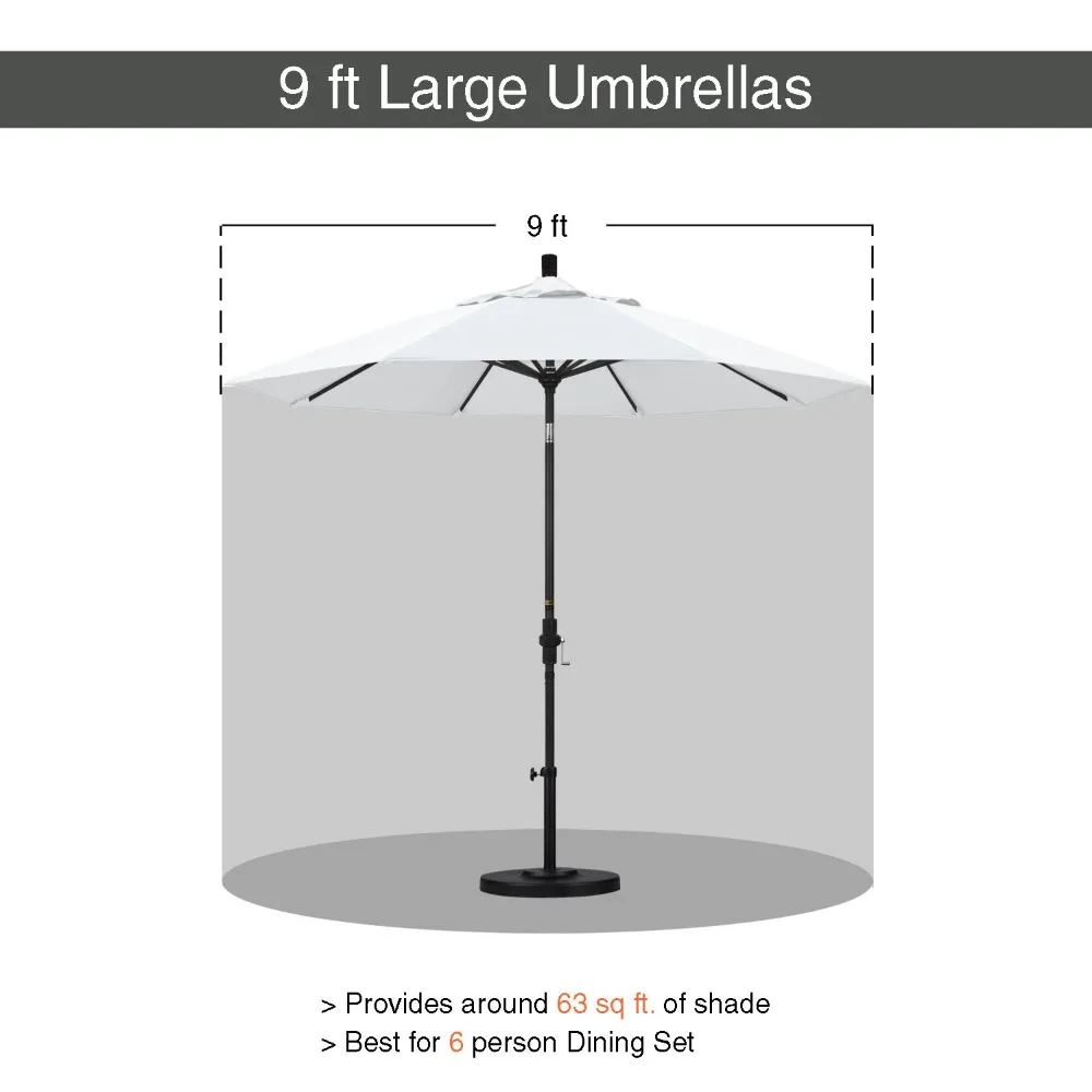 9' Round Aluminum/Fiberglass Umbrella, Push Open, Silver Pole, Olefin White Fabric, Customized
9' Round Aluminum/Fiberglass Umbrella, Push Open, Silver Pole, Olefin White Fabric, Customized